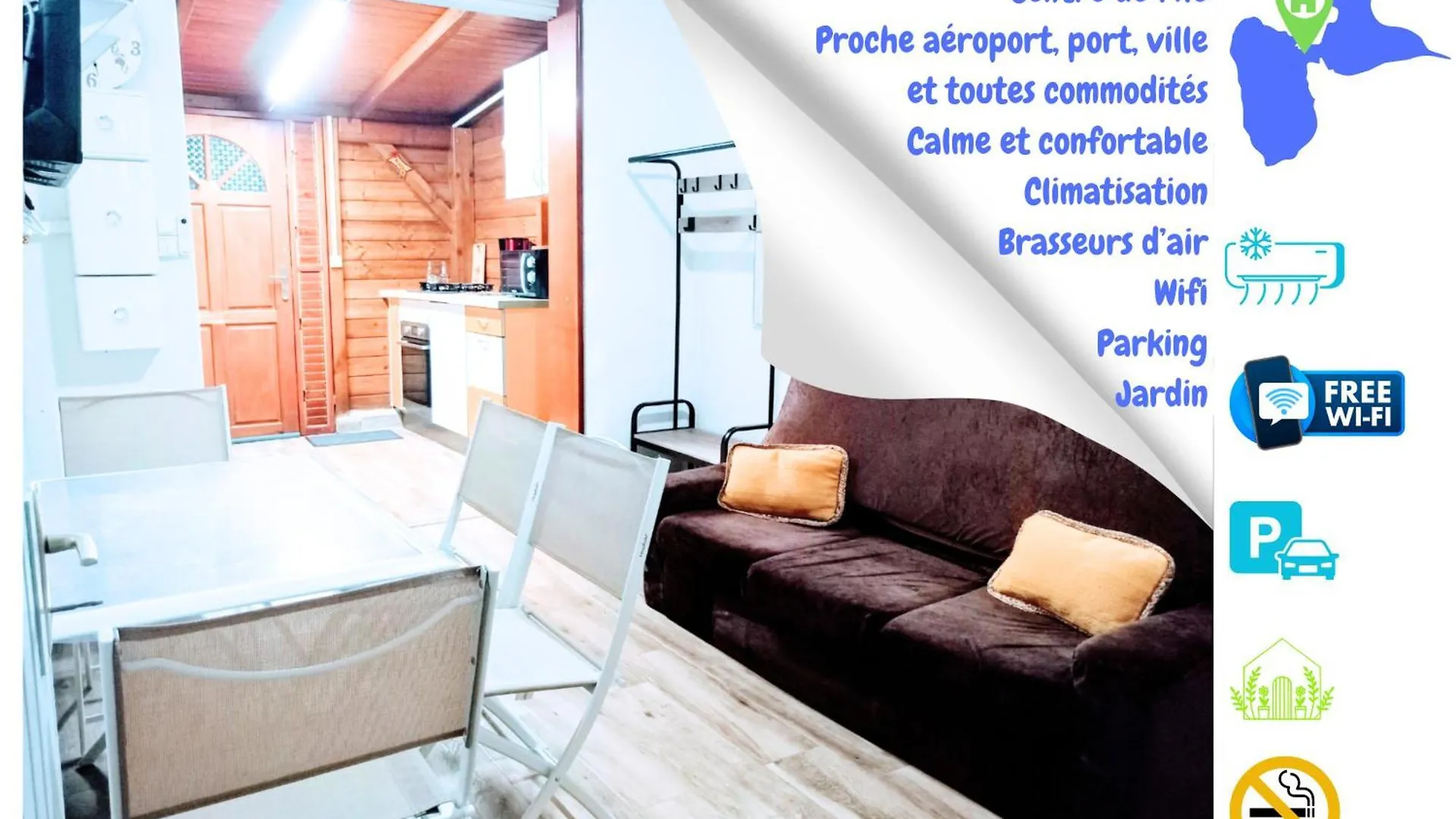 בה-מאולט L'Escapade Antillaise, T2 Calme, Proche De Tout, Jardin 0*,  גוואדלופ