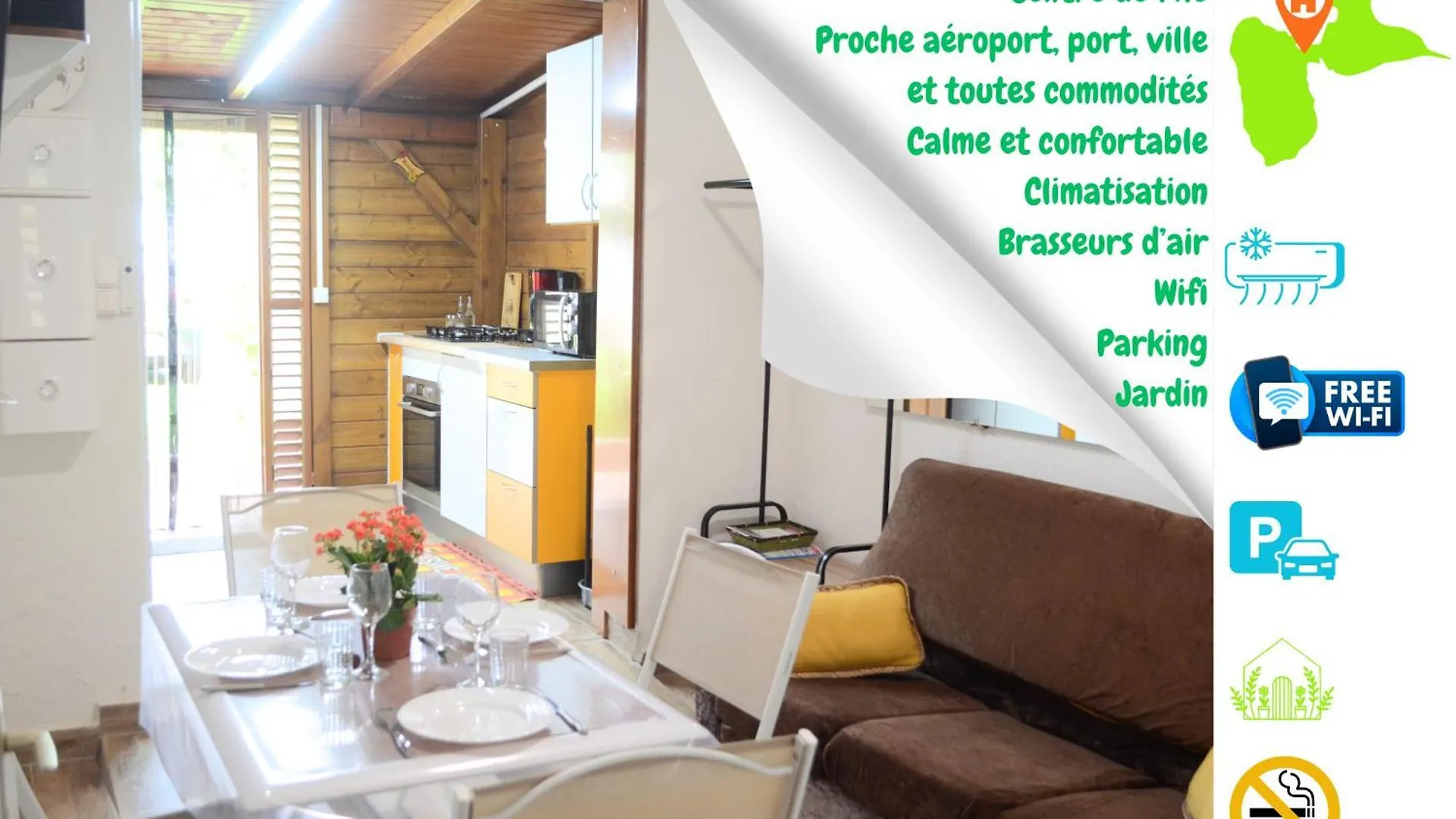 בה-מאולט L'Escapade Antillaise, T2 Calme, Proche De Tout, Jardin